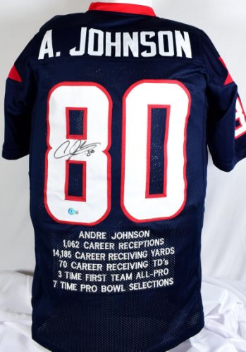 : Andre Johnson Signed Houston Texans Chrome Speed Mini