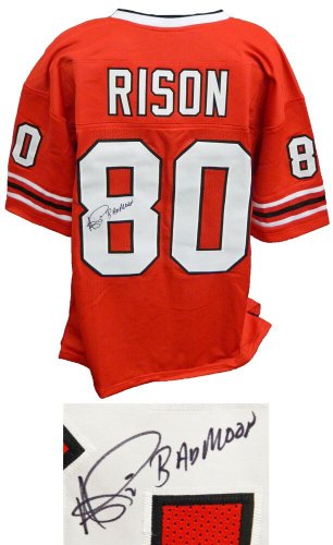 ATLANTA FALCONS ANDRE RISON #80 SIGNED CUSTOM JERSEY BAD MOON JSA WITNESS