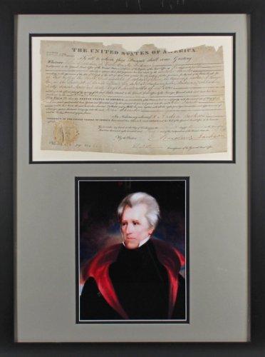 Andrew Jackson Autographed Signed Authentic & Framed 9.25X15.5 1830 Land Grant JSA 