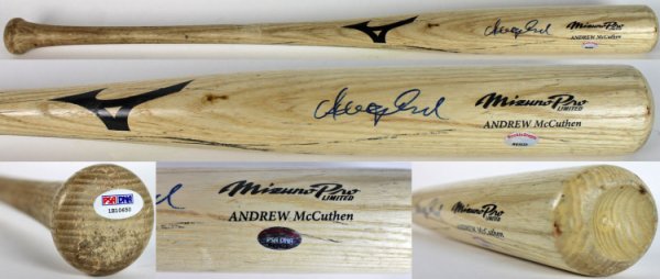 Andrew Mccutchen Autographed Signed Pirates Game Used Rookie Baseball Bat PSA Rookiegraph 