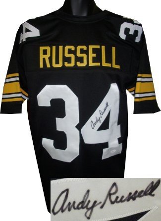 Autographed/Signed ANDY RUSSELL 2x SB Champs Pittsburgh Black Jersey JSA COA 