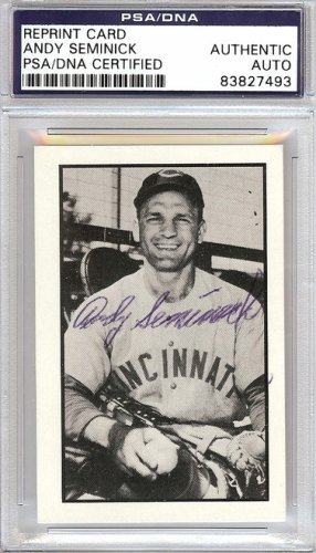 Andy Seminick Autographed Signed 1953 Bowman Reprint Card #7 Cincinnati Reds PSA/DNA