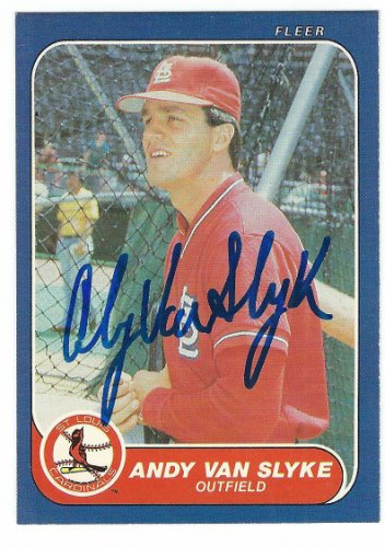 Autographed ANDY VAN SLYKE Pittsburgh Pirates 1988 Fleer Card