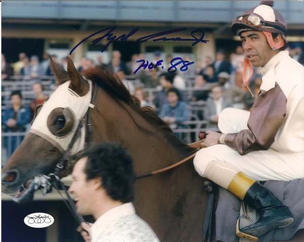 Angel Cordero signed Horse Racing 16x20 Photo w//Pincay Autographed Horse Racing Photos