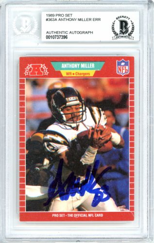 Anthony Miller Autographed Signed 1989 Pro Set Rookie Card #363 San Diego Chargers Beckett Beckett