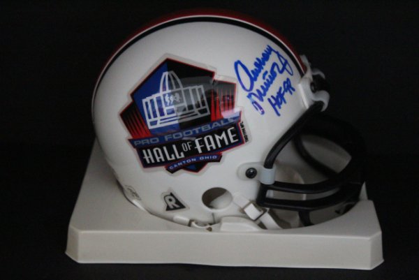 Anthony Munoz Signed Cincinnati Bengal Mini Helmet (Leaf Authentic) 19 –