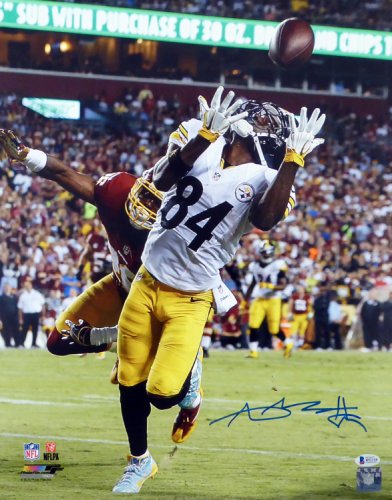 Antonio Brown Autographed Pittsburgh Steelers Official NFL Football JSA  16529