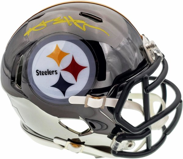 Antonio Brown Autographed Signed Pittsburgh Steelers Black Chrome Speed Mini Helmet Beckett Beckett