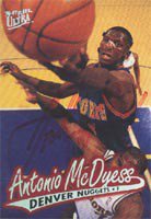 Antonio McDyess Denver Nuggets 1996 Fleer Ultra Autographed Signed Card - light red signature.  This item comes with a certificate of authenticity from Autograph-Sports.