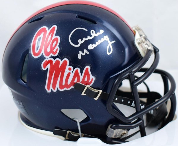 Archie Manning & Eli Manning Signed Ole Miss Rebels Full-Size Helmet  (Fanatics Hologram & Steiner Hologram)