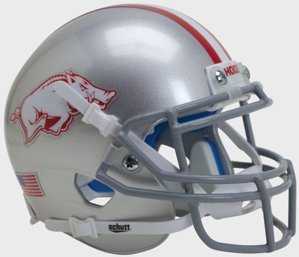 Arkansas Razorbacks Mini Xp Authentic Helmet Schutt Grey