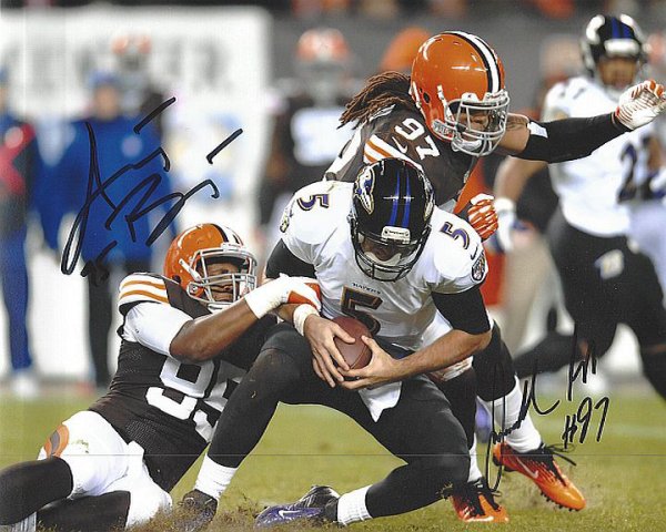 JC Tretter, Wyatt Teller, Jack Conklin Cleveland Browns 11-1 11x17  Autographed Photo - Certified Authentic