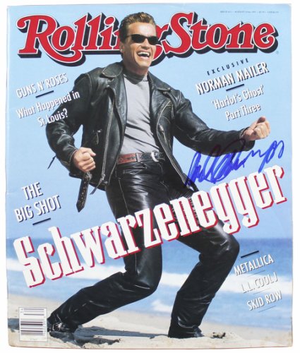 Arnold Schwarzenegger Autographed Signed Terminator Rolling Stone Magazine Beckett 