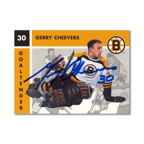 AUTOGRAPHED GERRY CHEEVERS Boston Bruins Puck - Main Line Autographs