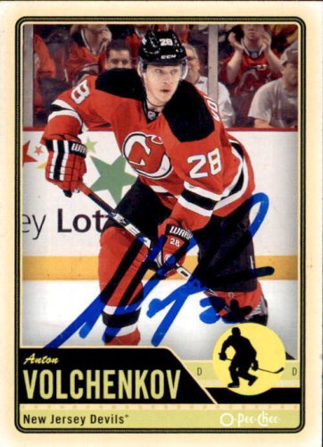 Autographed Signed 2012-13 O-Pee-Chee Anton Volchenkoz New Jersey Devils Hockey Card - Autographs