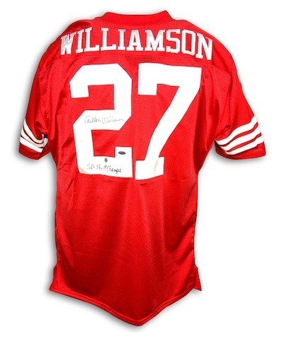 Autographed Signed Carlton Williamson San Francisco 49ers Throwback Red  Jersey