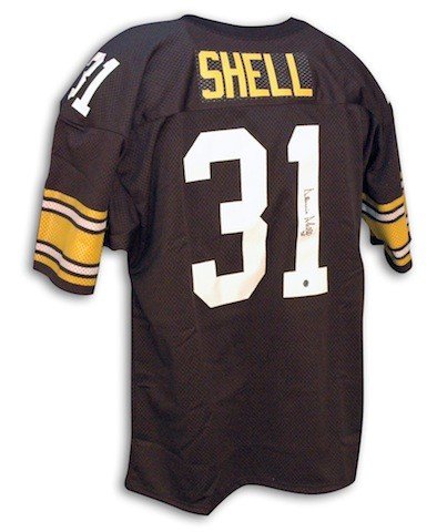 Autographed Signed Donnie Shell Pittsburgh Steelers black Throwback Jersey