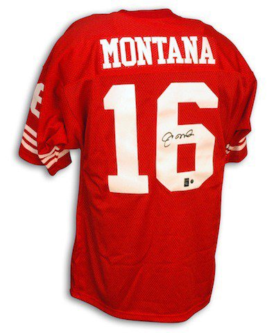 Autographed Signed Joe Montana San Francisco 49ers Throwback Red Jersey