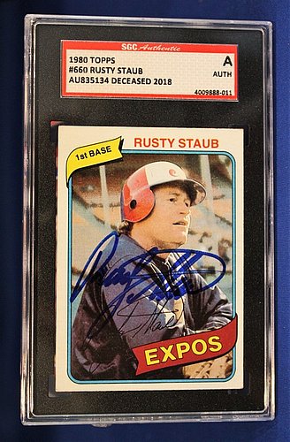 Autographed Signed Rusty Staub Montreal Expos 1980 Topps Card #660 Sgc Slabbed - Certified Authentic