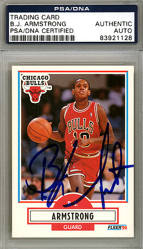 B J Armstrong Autographed Signed 1990 Fleer Rookie Trading Card 22 
