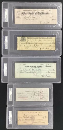 Babe Ruth Autographed Signed Check Baseball HOF Christy Mathewson Cobb + PSA/DNA Auto Mint 9