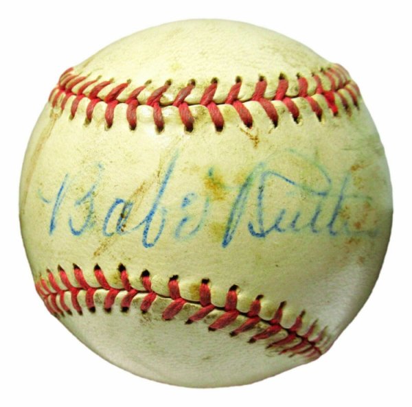 Babe Ruth Autographed Signed Joe Dimaggio Autographed Baseball New York Yankees PSA/DNA