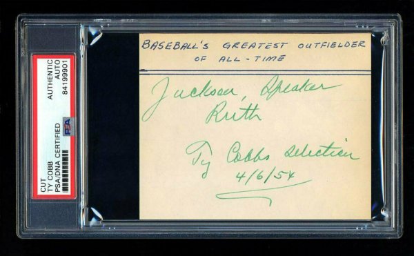 Babe Ruth Autographed Signed Mint Index Card PSA/DNA Autographed 1927 New York Yankees
