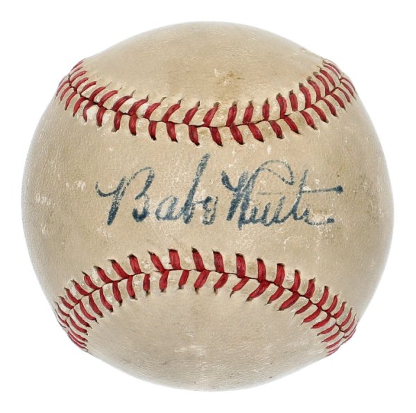 Babe Ruth Autographed Signed Stunning Single American League Baseball Bold Signature PSA DNA