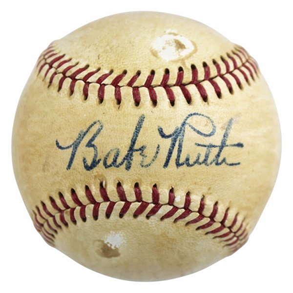 Babe Ruth Autographed Signed Yankees Authentic Harridge 1948-50 Oal Baseball PSA/DNA & JSA