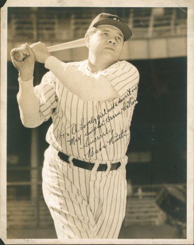 Babe Ruth Autographed Signed Yankees To A Lovely Girl Authentic 11X14 Photo PSA