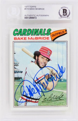 Bake McBride Autographed Signed St Louis Cardinals 1977 Topps Baseball Card #516 - (Beckett Encapsulated)