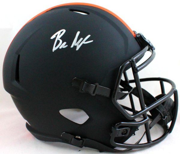 Paul Warfield Cleveland Browns Autographed Throwback Speed Replica Helmet  w/ HOF 83 Inscription - Beckett Authentic