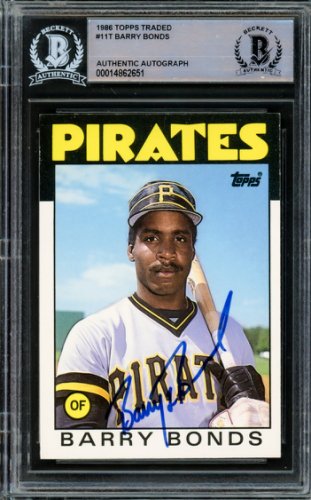 Barry Bonds Autographed Signed 1986 Topps Traded Rookie Card #11T Pittsburgh Pirates Vintage Rookie Era Signature Beckett Beckett 