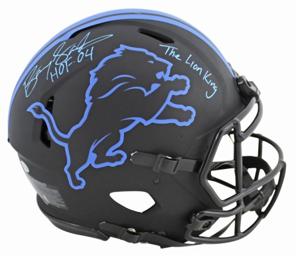 Barry Sanders Autographed Signed Lions 2X Insc Eclipse Proline Full Size Speed Helmet Beckett 