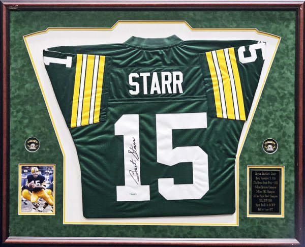 Bart Starr Hof Green Bay Packers Signed/auto 16x20 Photo Framed Tristar  161831 Auction