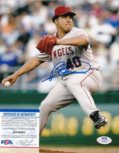 Bartolo Colon Autographed Photo - 8x10 #40 navy jersey)