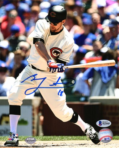 Ben Zobrist Signed Chicago Cubs White Pinstripe Majestic Replica