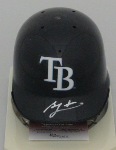Ben Zobrist Autographed Signed Tampa Bay Rays Riddell Mini Helmet Auto - JSA
