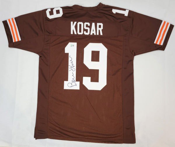 Bernie Kosar Autographed Signed Cleveland Browns Brown Custom Jersey Beckett Witnessed