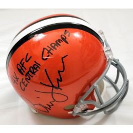 Bernie Kosar Autographed Signed Cleveland Browns Riddell Replica W/ 4X Afc Central Champs Helmet Beckett Witnessed