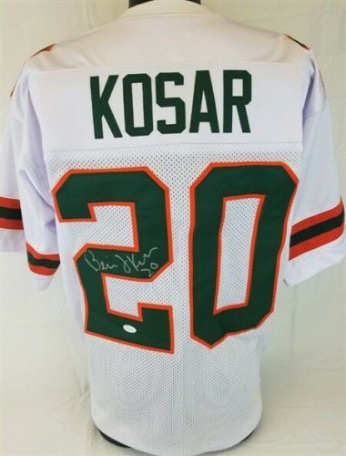 Bernie Kosar Autographed Signed Miami Hurricanes White Jersey (JSA COA) 1983 National Champs