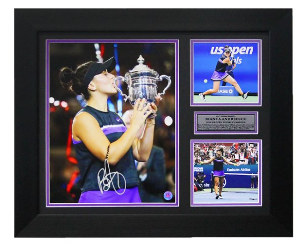 Bianca Andreescu Autographed Signed 2019 US Open Tennis Finals Collage 20x24 Frame