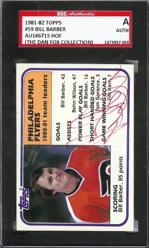 Bill Barber Autographed Signed 1981-82 Topps Card #59 Philadelphia Flyers Sgc #Au146715