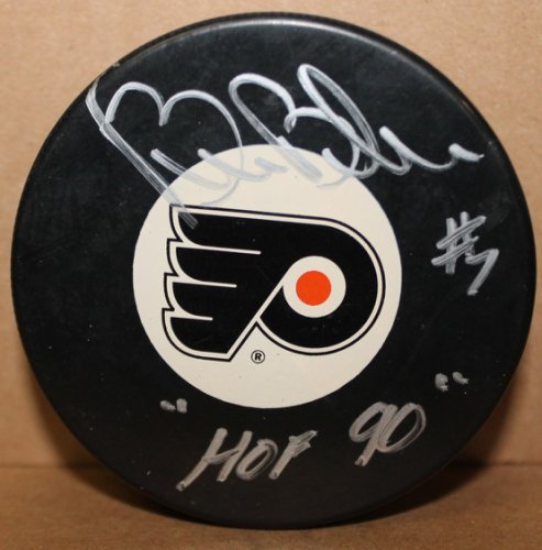 Bill Barber Philadelphia Flyers Autographed Signed Puck Inscribed HOF 90