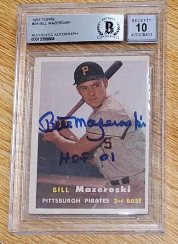Bill Mazeroski Framed Jersey Beckett Autographed Signed 