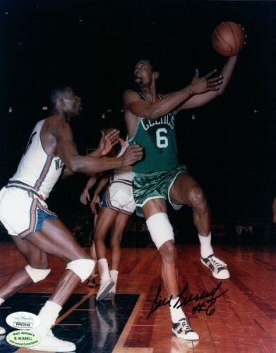 bill russell signed basketball