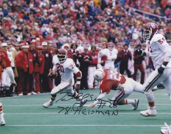 1978 Heisman Trophy Winner Billy Sims Autographed 3x5 Card 