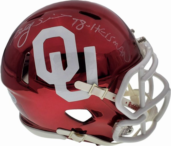 Billy Sims Autographed Signed Oklahoma Sooners Chrome Speed Mini Helmet 78 Heisman Beckett Beckett