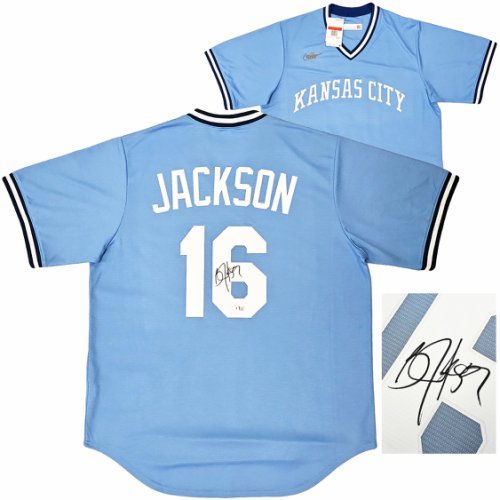 BO JACKSON KANSAS CITY ROYALS 43X36 NICELY FRAMED SIGNED JERSEY BECKETT  WITNESS