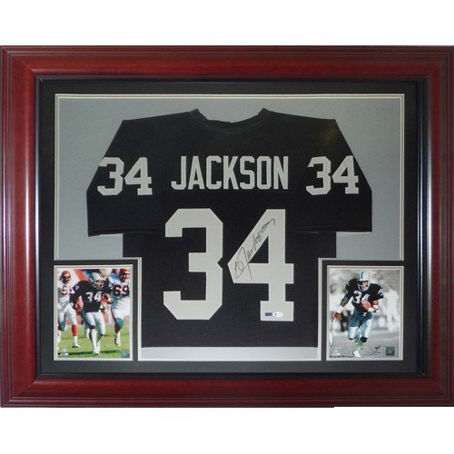 Bo Jackson Autographed Signed Oakland Raiders (Black #34) Deluxe Framed Jersey